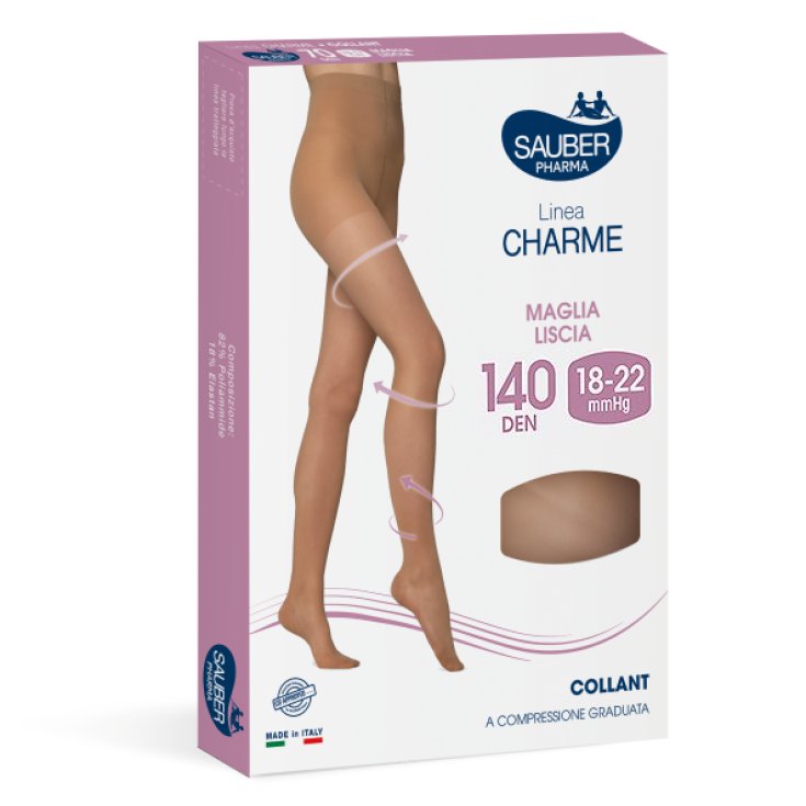 Sauber Pharma Classic Line Hold-ups 140 Den Collants Maille Lisse Couleur Camel Taille 2