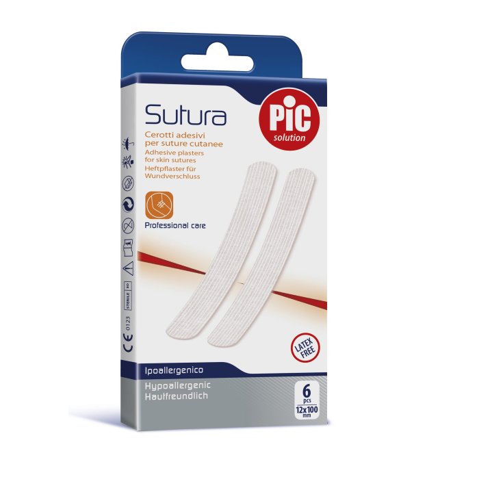 Pic Solution Patchs Stériles De Suture Pour Sutures Peau 12x100mm 6 Pièces