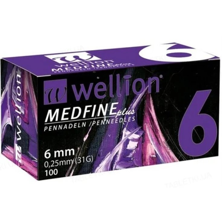 Wellion Medfine 6 Aiguilles Pour Mesurer L'Insuline G31 100 Pièces