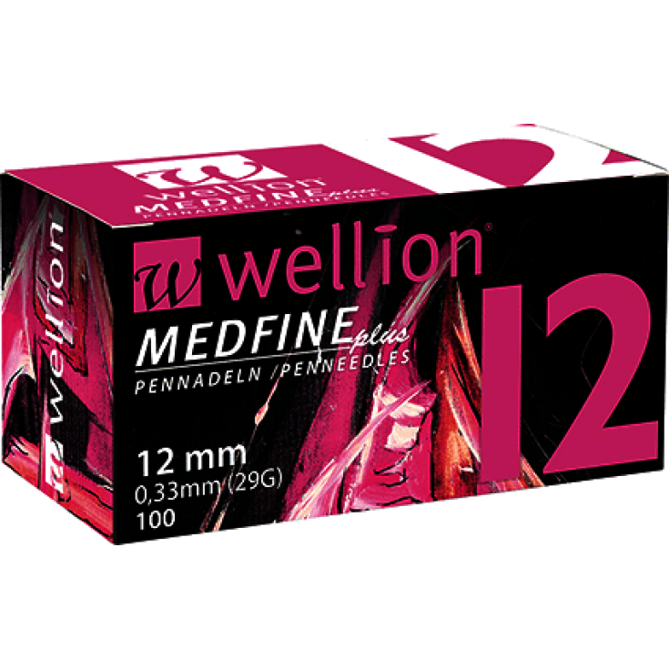 Wellion Medfine Plus 12 Aiguilles Pour Mesurer L'Insuline G29 100 Pièces