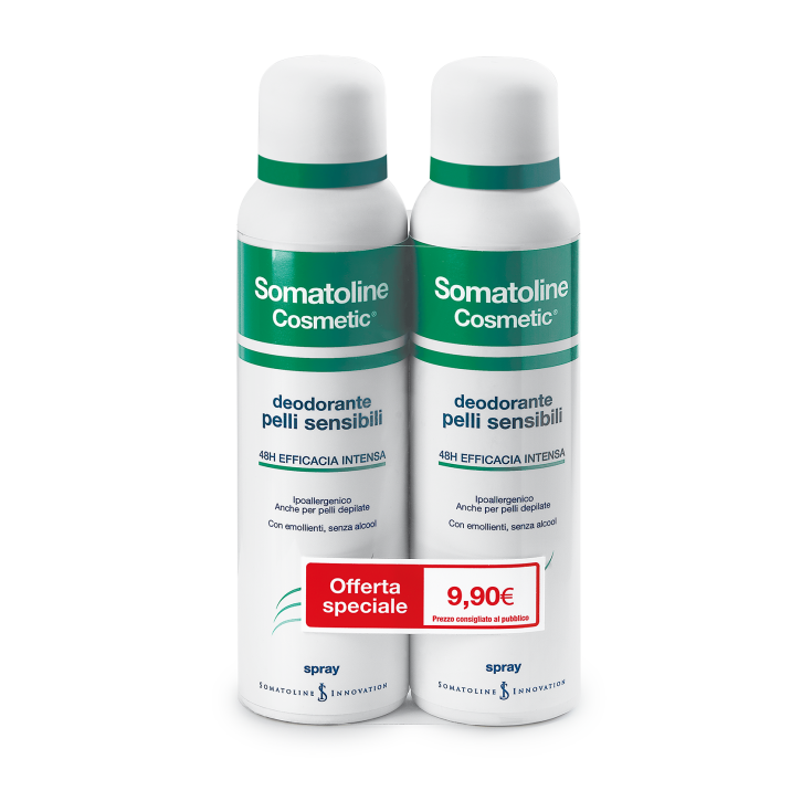 Somatoline Cosmetic Déodorant Peaux Sensibles Spray Duo 2x150 ml