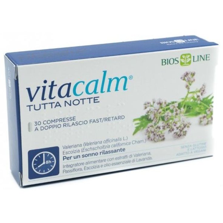 Bios Line Vitacalm All Night Fast/Retard Sans Gluten 30 Comprimés