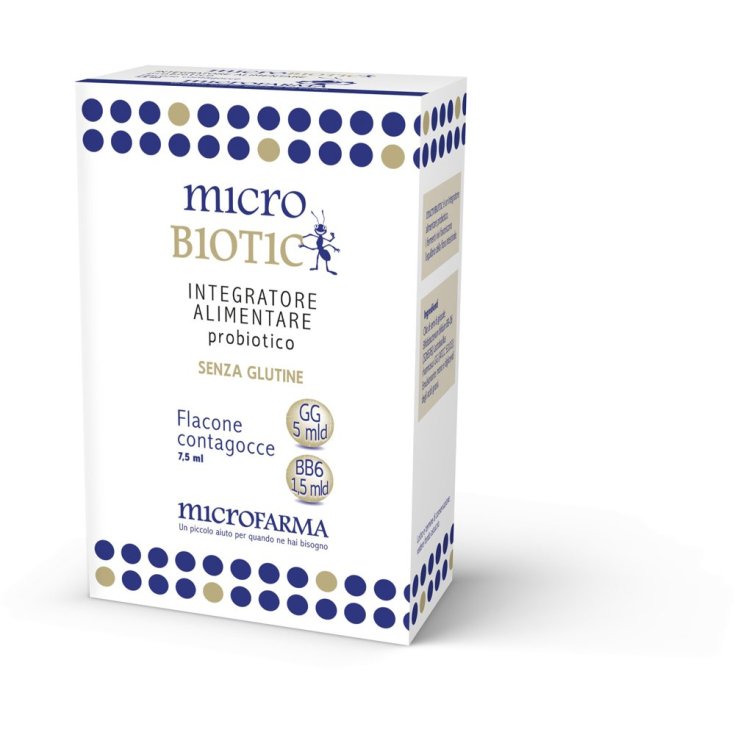 Microfarma Gouttes Microbiotiques Complément Alimentaire Sans Gluten 7.5ml