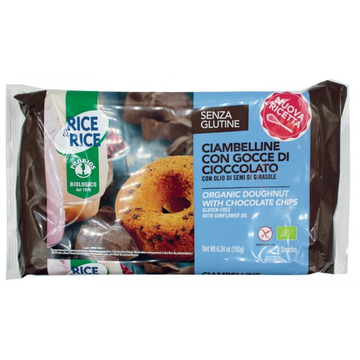 Rice & Rice Probios Donuts aux pépites de chocolat sans gluten 180g (4X45g)