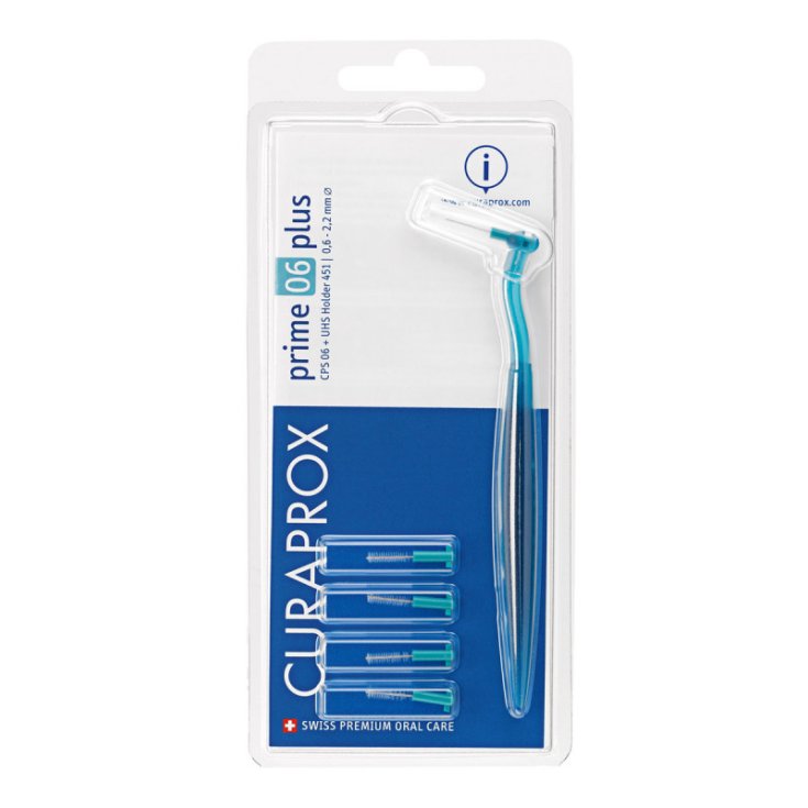 Curaprox Prime 06 Plus Brosses à Dents Manche Turquoise 5 Pièces