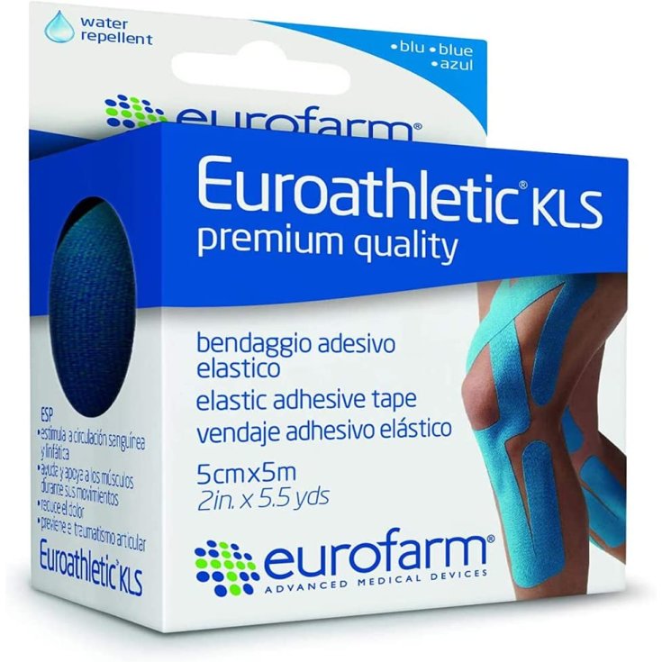 Eurofarm® Euroathletic® Kls Bandage adhésif élastique de qualité supérieure Couleur bleue 1 pièce 500x5cm