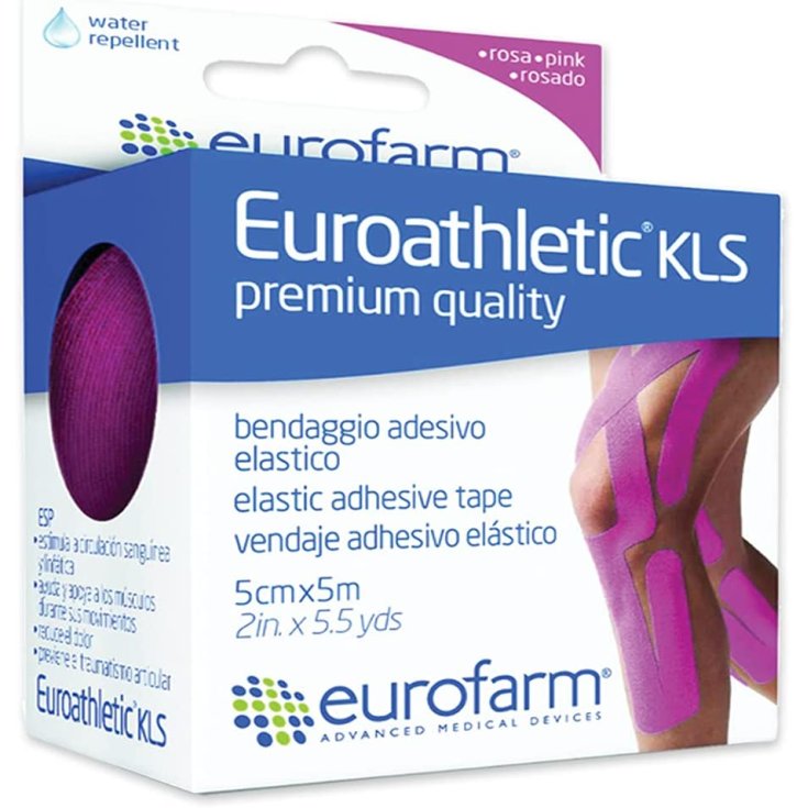 Eurofarm® Euroathletic® Kls Bandage adhésif élastique de qualité supérieure Rose / Fuchsia 1 pièce 500x5cm