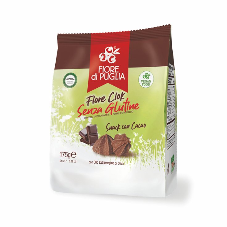 Fiore Di Puglia FioreCiok Snack Au Cacao Avec De L'huile D'olive Extra Vierge Sans Gluten 175g