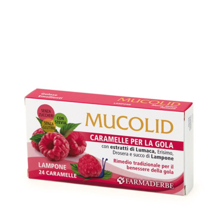 Farmaderbe Mucolid Bonbons pour la gorge Escargot & Framboise 24 pièces