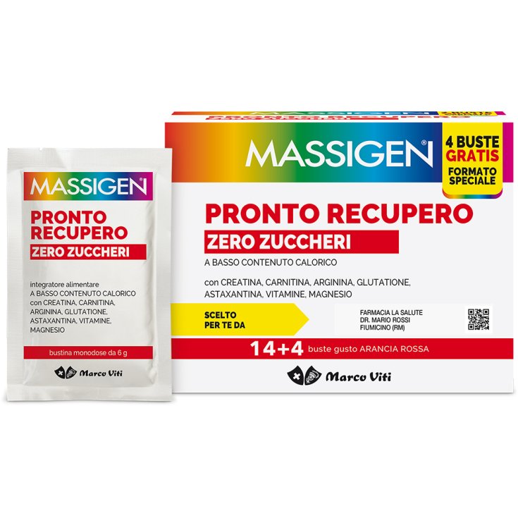 Massigen Pronto Recovery Zéro Sucre 14 + 4 Sachets