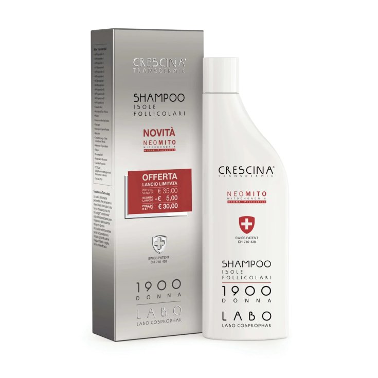 Transdermique Crescina Shampoing Femme Iles Folliculaires 1900 Labo 150ml