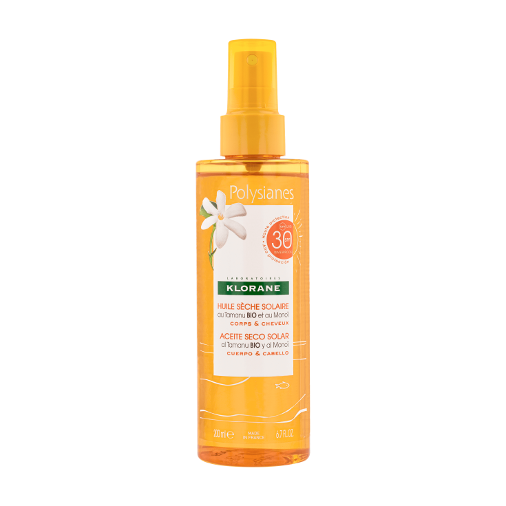 Polysianes Huile Solaire Sèche Spf30 Klorane 200 ml