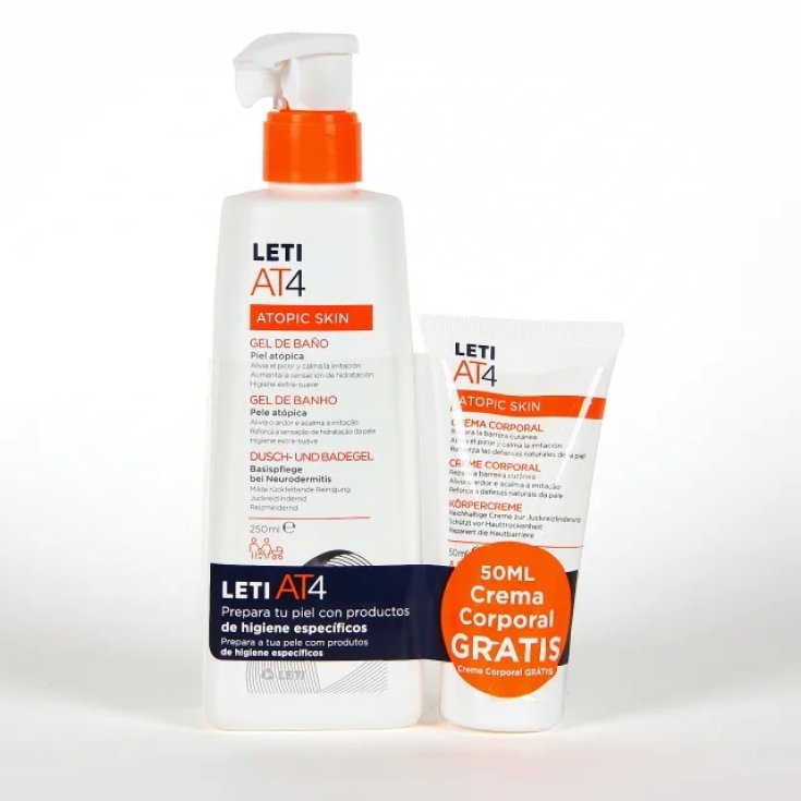 Leti AT4 Crème Corps Peau Atopique 200 ml + Crème Corps 50 ml