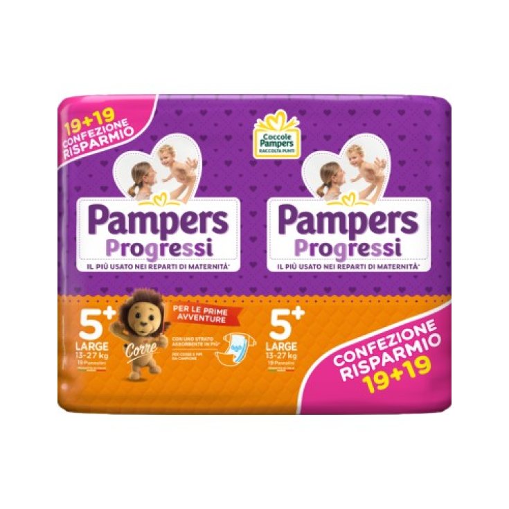 Pampers Progressi Taille 5+ GRAND (13-27Kg) 38 Couches