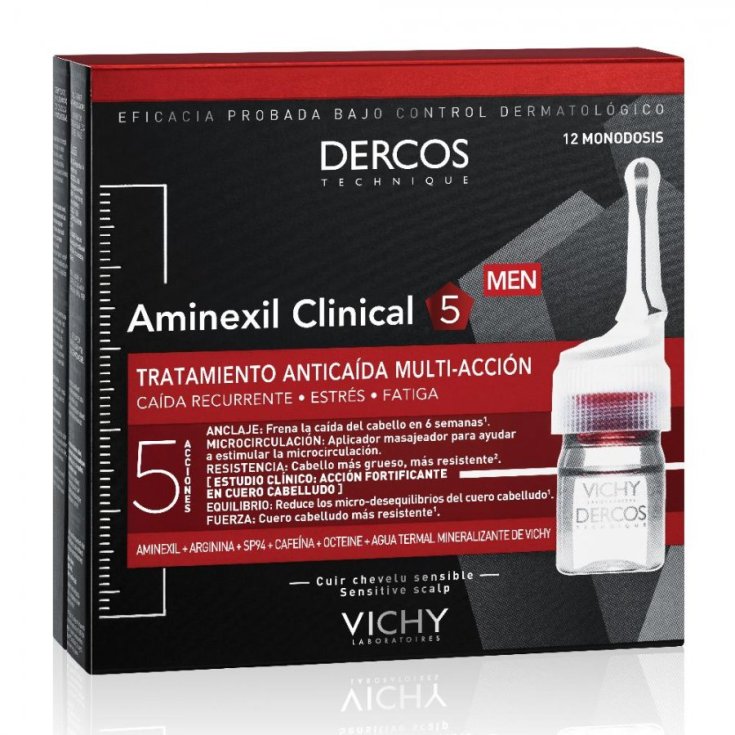 Aminexil Intensif 5 Homme Dercos Vichy 12 Ampoules