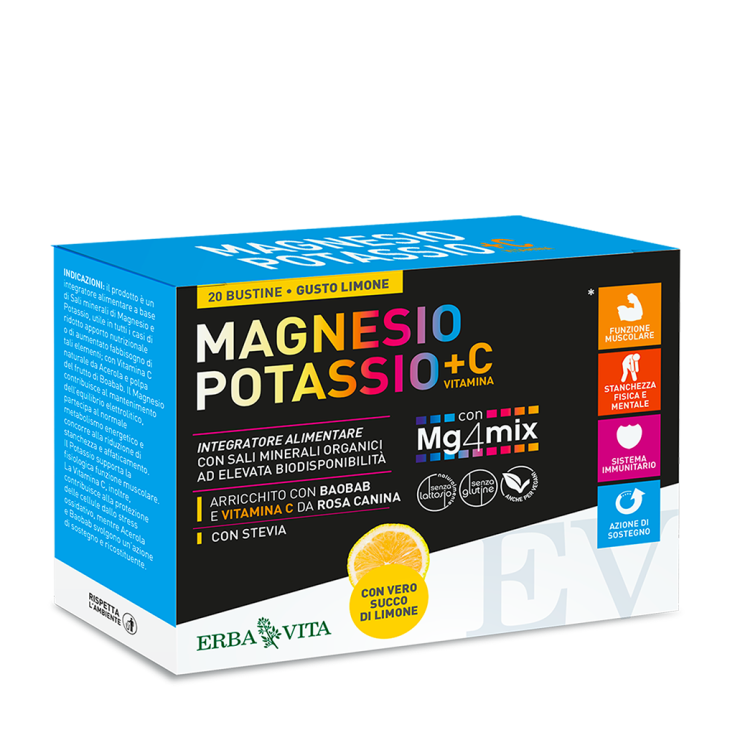 Magnésium et Potassium + C Erba Vita 20 Sachets