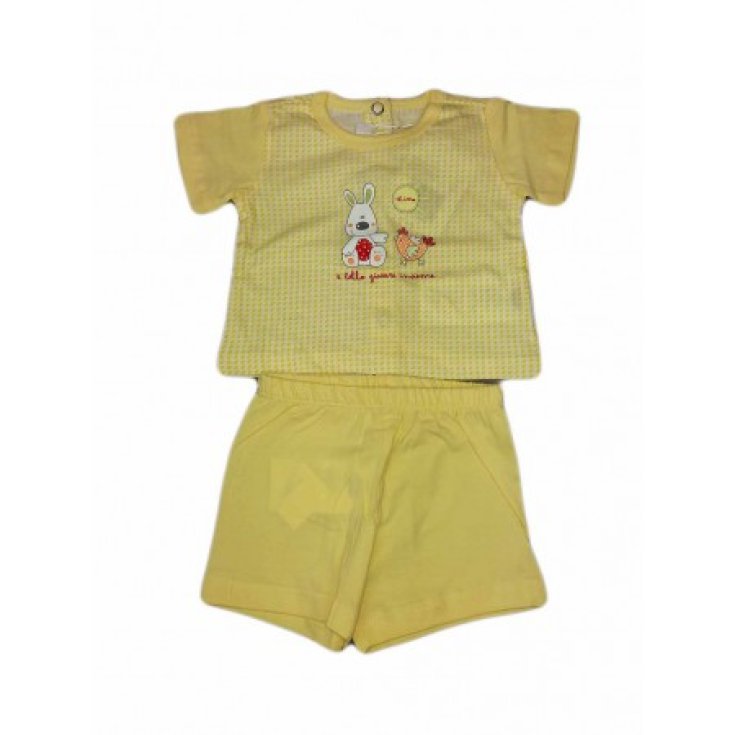 CHICCO Costume 2 pièces en coton jaune Taille 1 mois