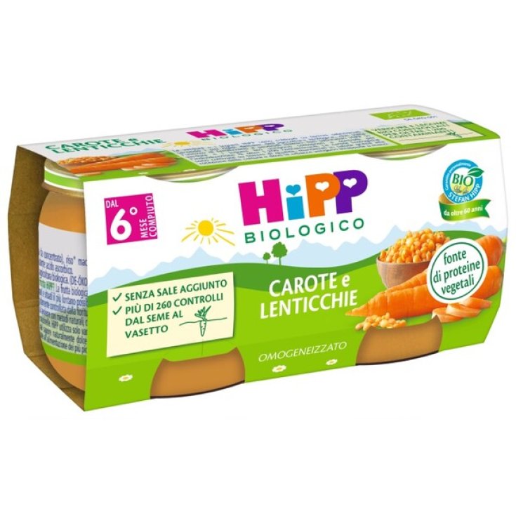 HiPP Carottes et Lentilles Bio 2X80g