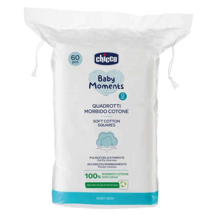 Baby Moments Chicco Carrés en coton doux 60 pièces