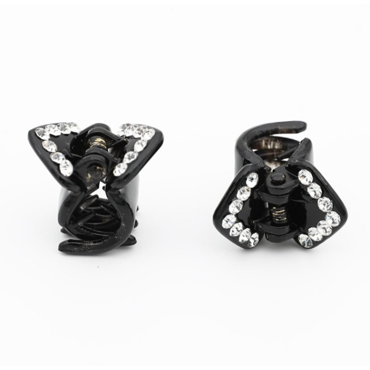 Pince Tortue Avec Strass Noir Beauty Idea 2 Pièces