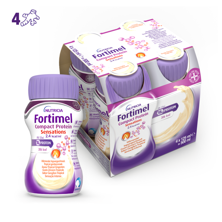 Fortimel Compact Protein Nutricia Gingembre Tropical Chaud 4x125ml