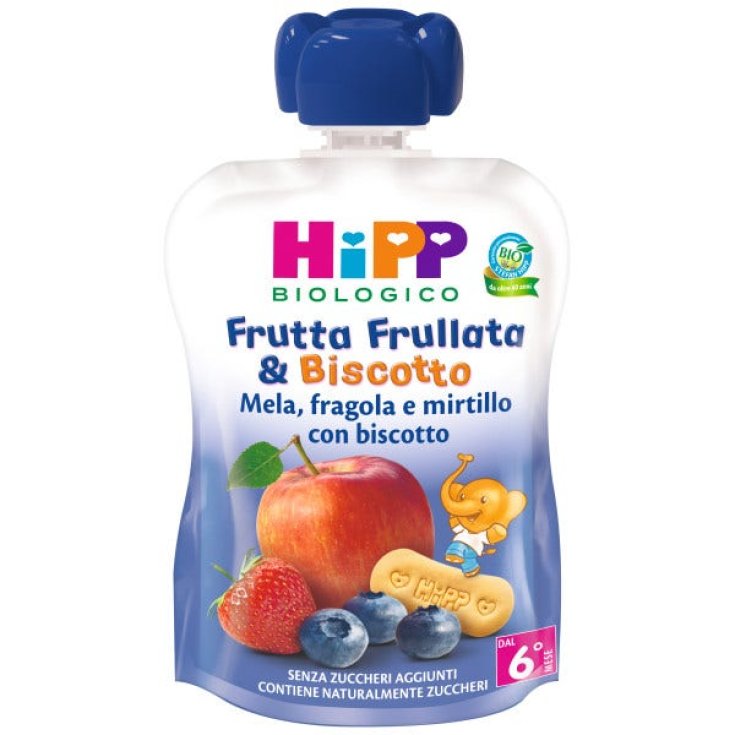 Mélange de fruits & Biscuit Biologique HiPP Pomme Fraise Myrtille 90g