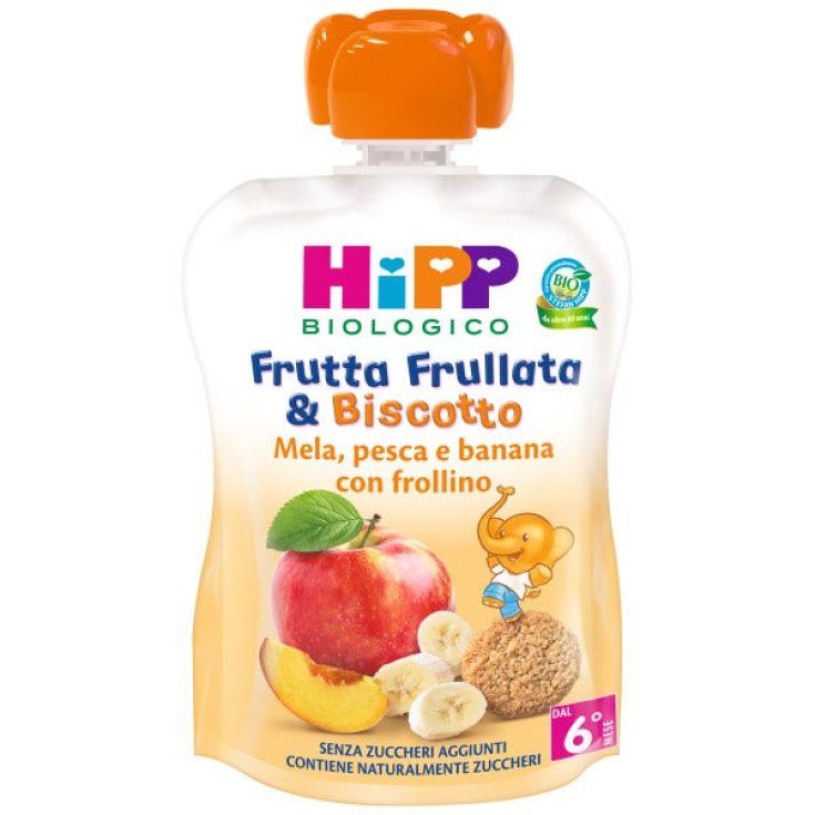 Smoothie aux Fruits & HiPP Biscuit Biologique Pomme Pêche Banane 90g