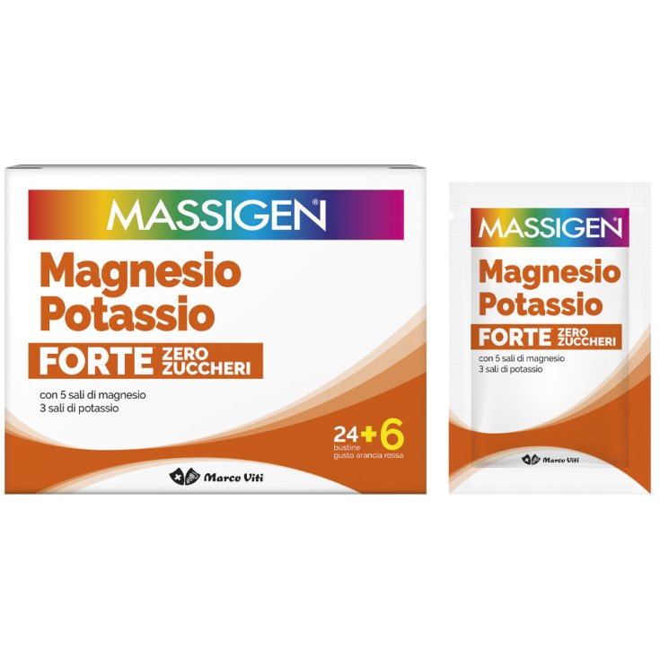 Magnésium et Potassium Forte Zero Massigen Sucres 24 + 6 Sachets