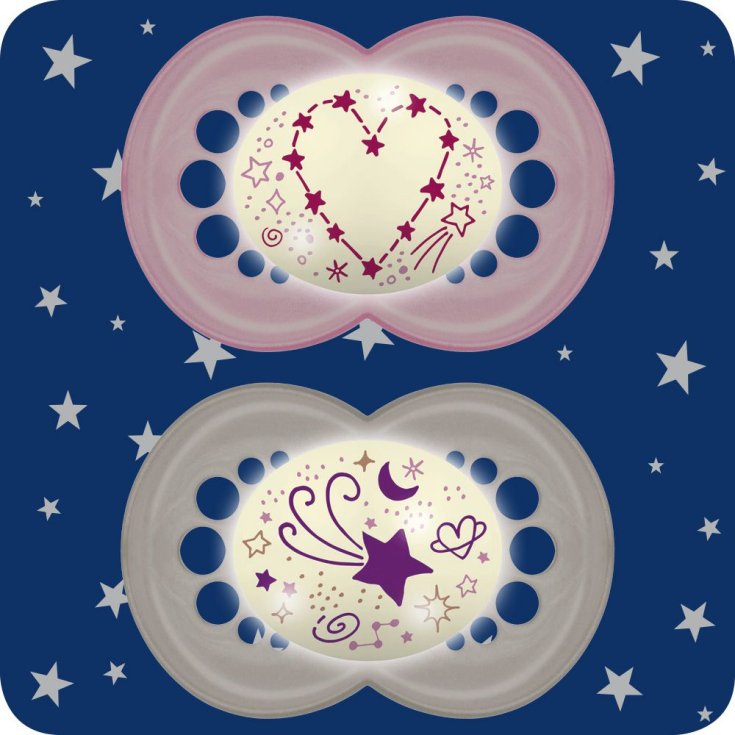 MAM Night 6+ Sucettes en silicone pour femmes 2 pièces