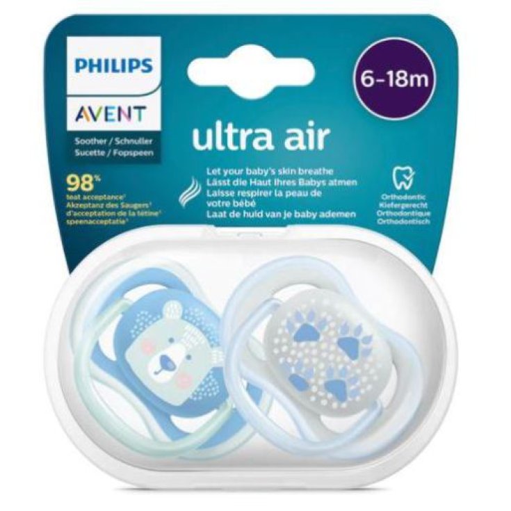 Ultra Air Philips Avent 6-18M 2 Sucettes Blue Fantasy