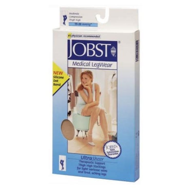 Jobst Ultra Sheer 10-15 mmHg Bas autofixants Noir Taille 5