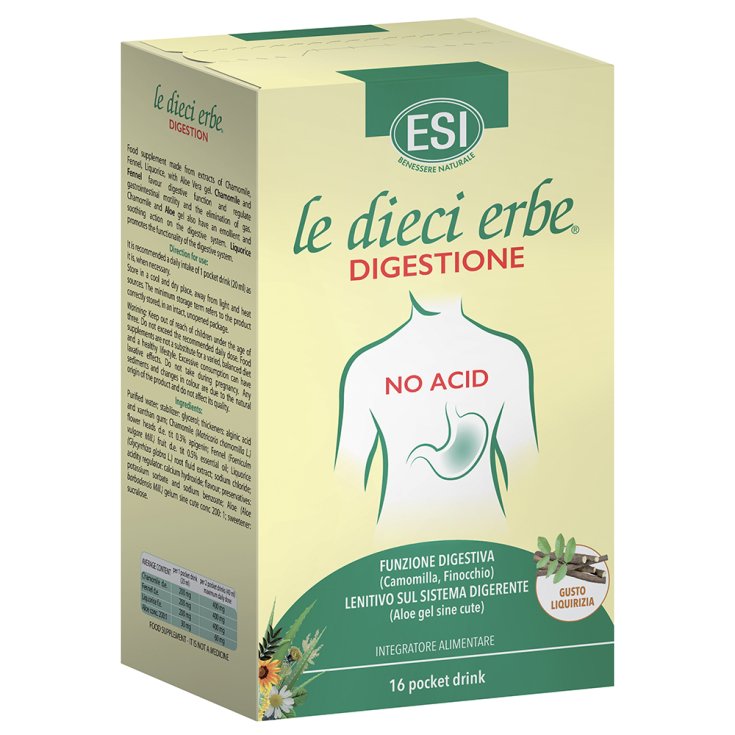 AUCUNE DIGESTION ACIDE les dix herbes ESI 16 Poket Drink