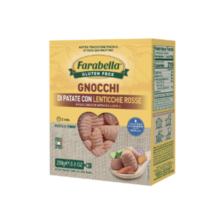 GNOCCHI DE POMMES DE TERRE AUX LENTILLES ROUGES Farabella® SANS GLUTEN 250g