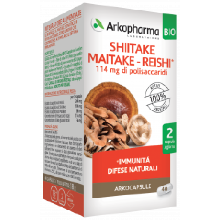 Arkogélule® Shiitake Maitake E Reishi BIO Arkopharma 40 Gélules