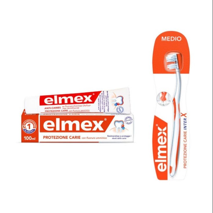 Dentifrice Protection Caries + Brosse à Dents Elmex 100 ml + 1 Pièce