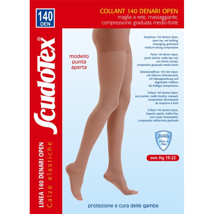 Collants 140 Den Bout Ouvert 593 Scudotex Noir 1 Paire