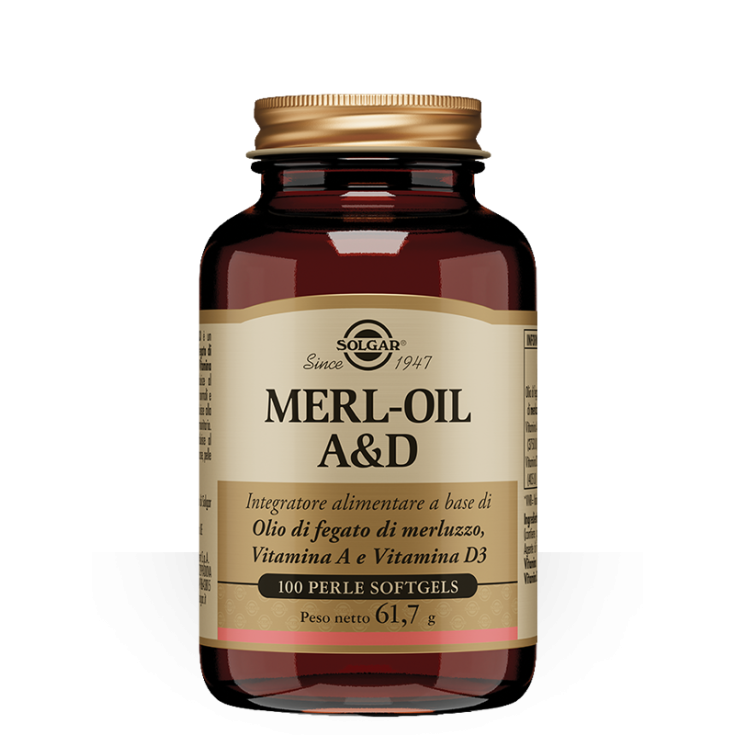 Merl Oil A & D Solgar 100 Perles Gélules