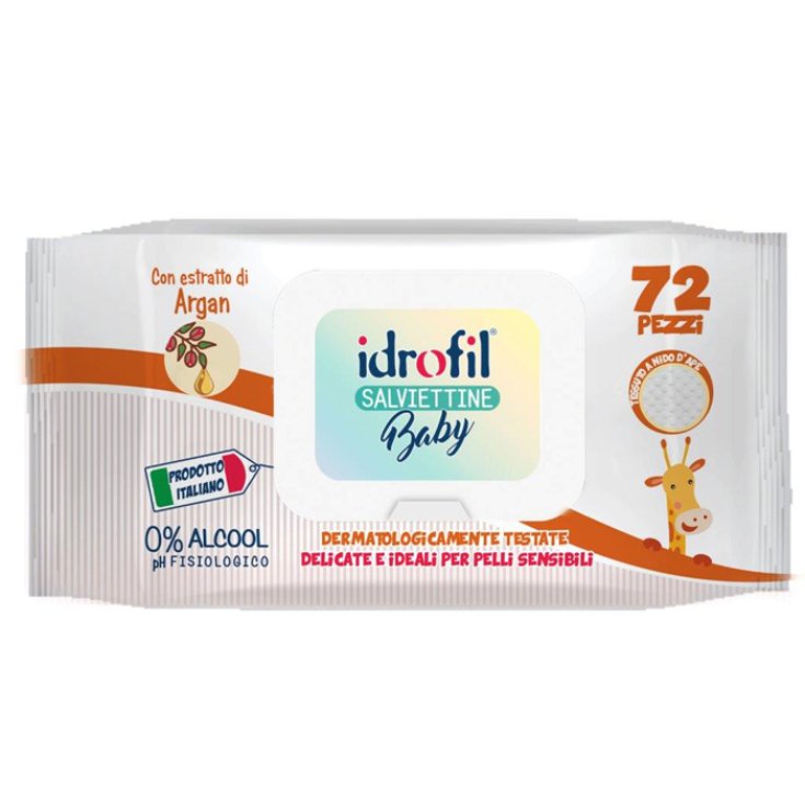 Lingettes bébé à l'argan Idrofil 72 pièces