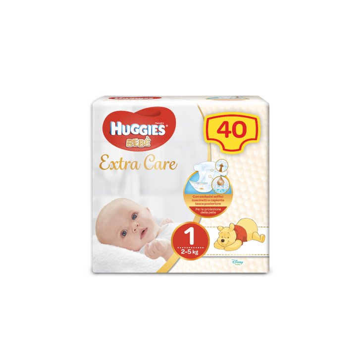 Extra Care Taille 1 Baby Huggies 40 pièces