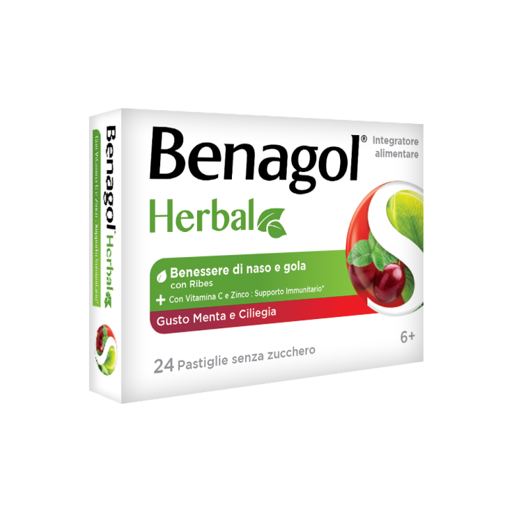Herbal Menthe Froide Cerise Benagol 24 Comprimés