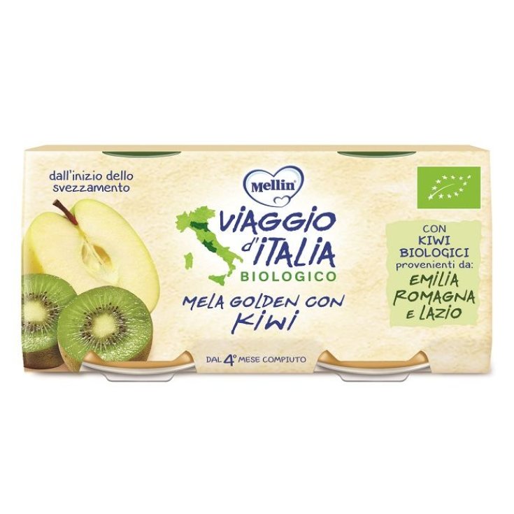 Viaggio D'Italia Pomme Golden Homogénéisée avec Kiwi Mellin® 2x100g