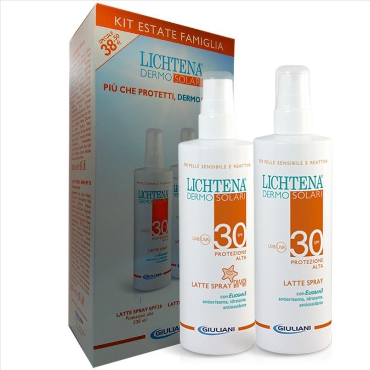 LICHTENA® DERMOSOLAR Lait Spray SPF30 + Lait Spray Enfant SPF30