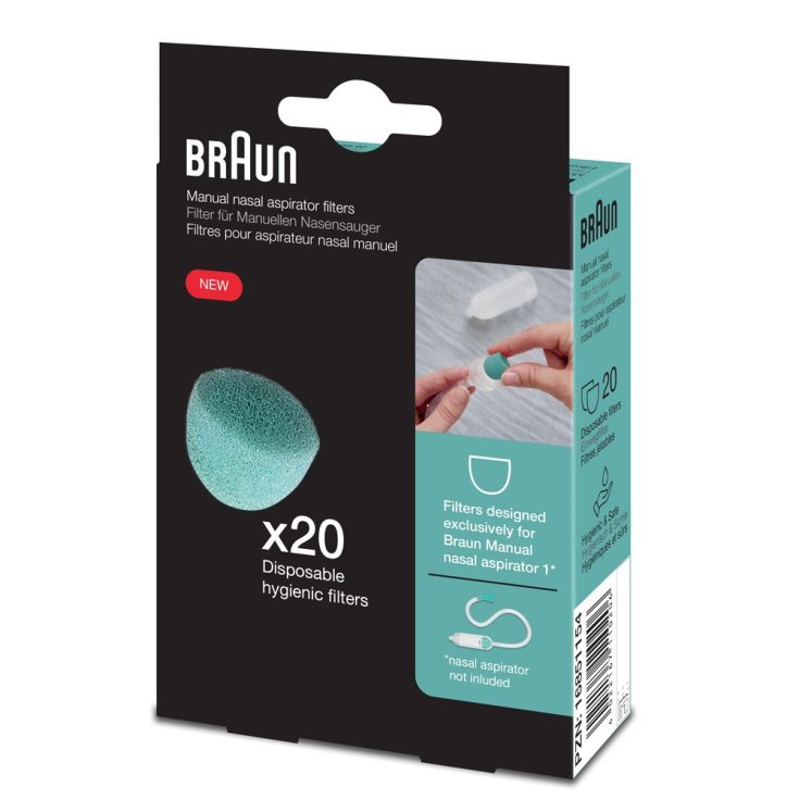 Filtres pour aspirateur nasal manuel 1 Braun 20 filtres