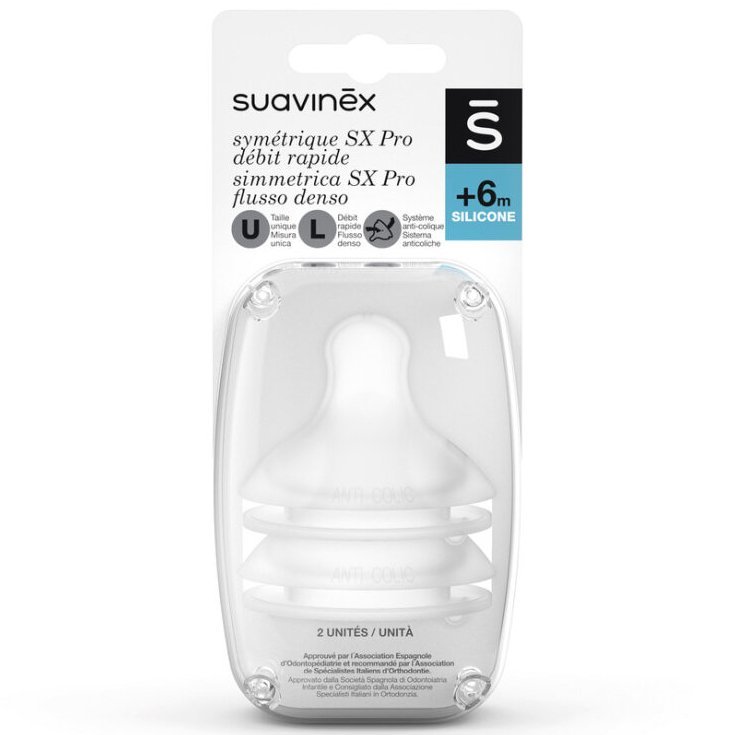 SX PRO Suavinex Tétine Silicone Débit Dense (L) 2 Pièces