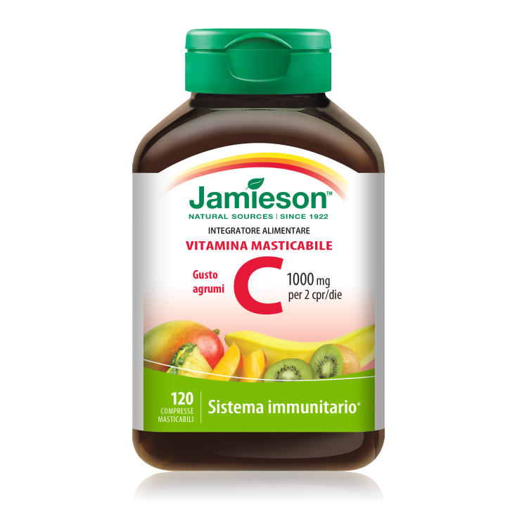 Vitamine C à Croquer Jamieson Goût Agrumes 120 Comprimés