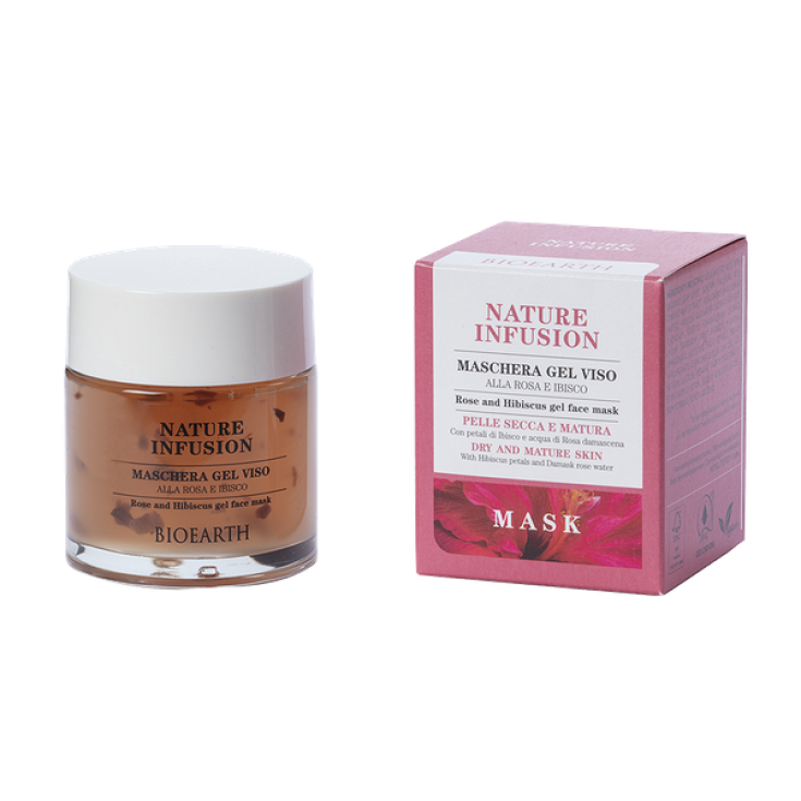 NATURE INFUSION BIOEARTH Masque Gel Visage Rose et Hibiscus 100ml