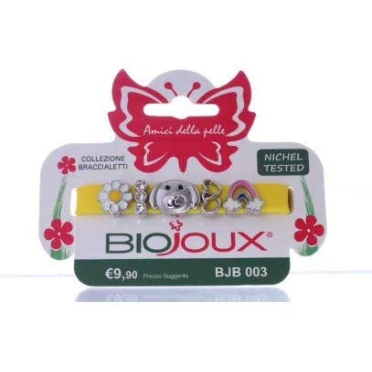 Bracelet en silicone jaune Biojoux® avec breloques en métal SANICO