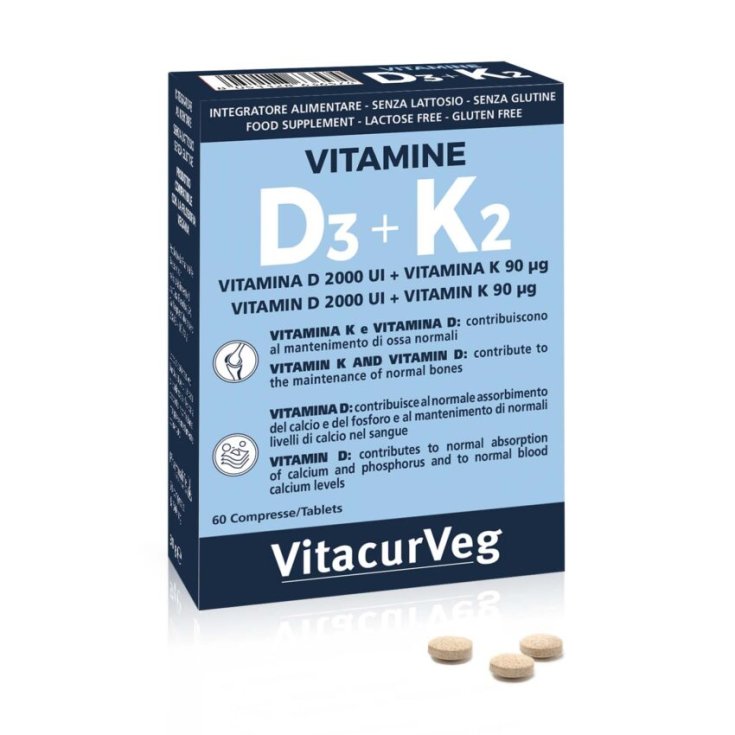 Vitamines D3 + K2 Vitacurveg 60 Comprimés