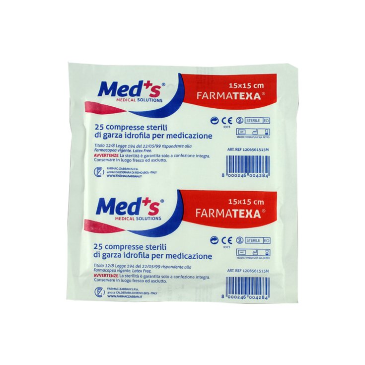 MED'S® GARZA FARMATEXA® 12/8 15X15 50 Pièces