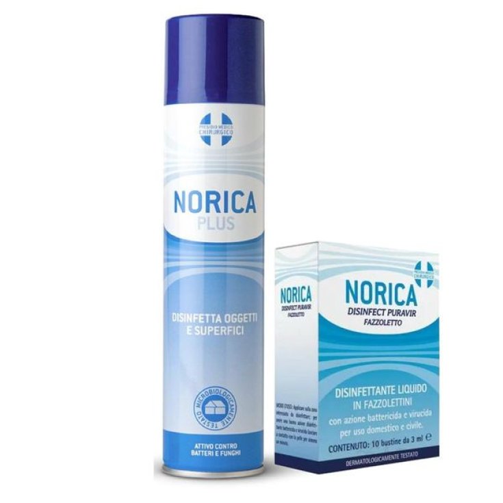 Norica Plus + Mouchoir Désinfectant Norica Puravir Polifarma Wellness